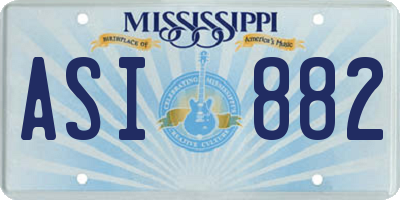 MS license plate ASI882
