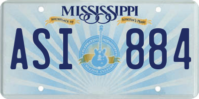 MS license plate ASI884