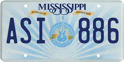 MS license plate ASI886