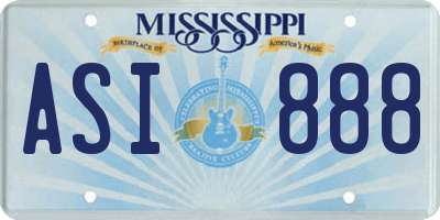MS license plate ASI888