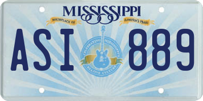 MS license plate ASI889