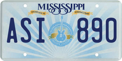 MS license plate ASI890