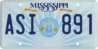 MS license plate ASI891