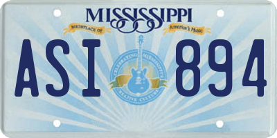 MS license plate ASI894