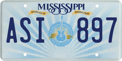 MS license plate ASI897