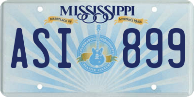 MS license plate ASI899