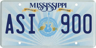 MS license plate ASI900