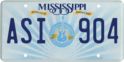 MS license plate ASI904