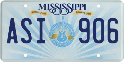MS license plate ASI906