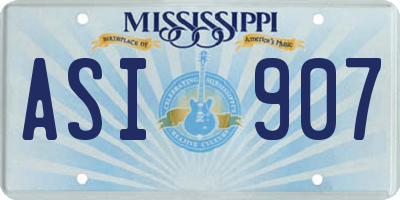 MS license plate ASI907