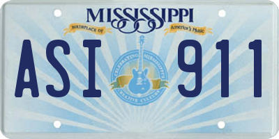 MS license plate ASI911