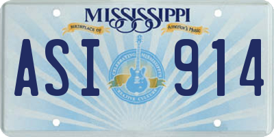 MS license plate ASI914