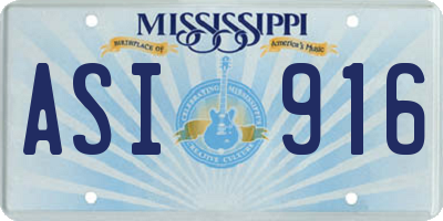 MS license plate ASI916