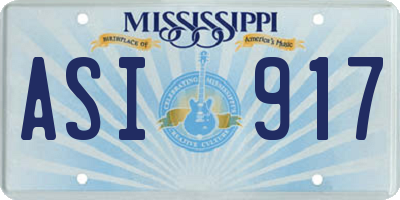 MS license plate ASI917