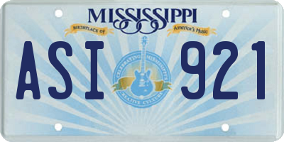 MS license plate ASI921