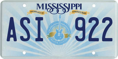 MS license plate ASI922