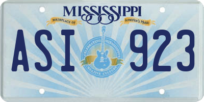 MS license plate ASI923