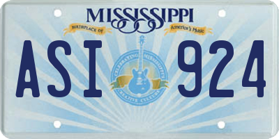 MS license plate ASI924