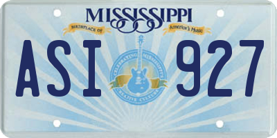 MS license plate ASI927