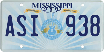 MS license plate ASI938