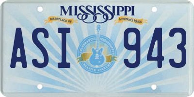 MS license plate ASI943