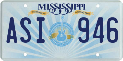MS license plate ASI946