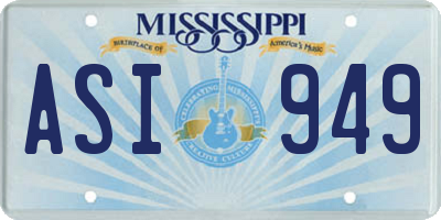 MS license plate ASI949