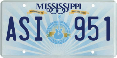 MS license plate ASI951