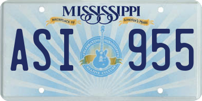 MS license plate ASI955