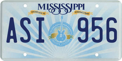 MS license plate ASI956