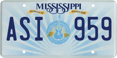 MS license plate ASI959