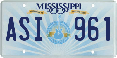 MS license plate ASI961