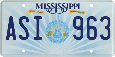 MS license plate ASI963