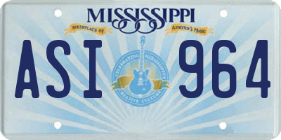MS license plate ASI964