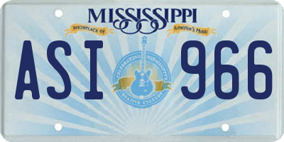MS license plate ASI966