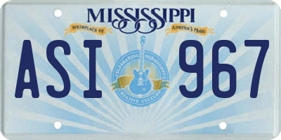 MS license plate ASI967
