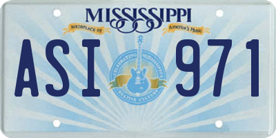 MS license plate ASI971