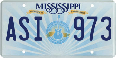 MS license plate ASI973