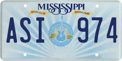 MS license plate ASI974