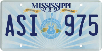 MS license plate ASI975