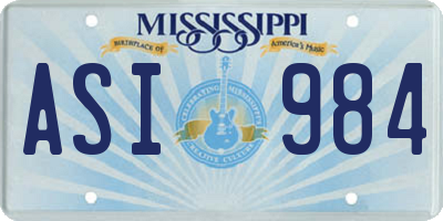 MS license plate ASI984