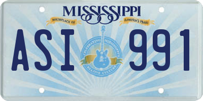 MS license plate ASI991