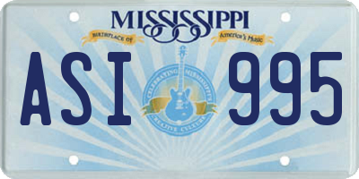 MS license plate ASI995