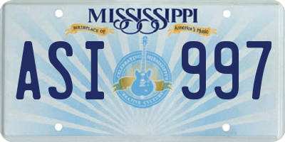 MS license plate ASI997