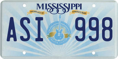 MS license plate ASI998