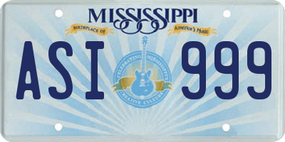 MS license plate ASI999