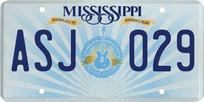 MS license plate ASJ029