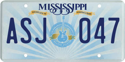 MS license plate ASJ047
