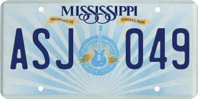 MS license plate ASJ049
