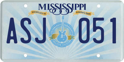 MS license plate ASJ051